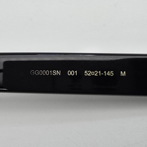 Gucci GG0001SN 001 Black Frame Black Lens Sunglasses w/ Case Italy 52-21-145 - Picture 11 of 16